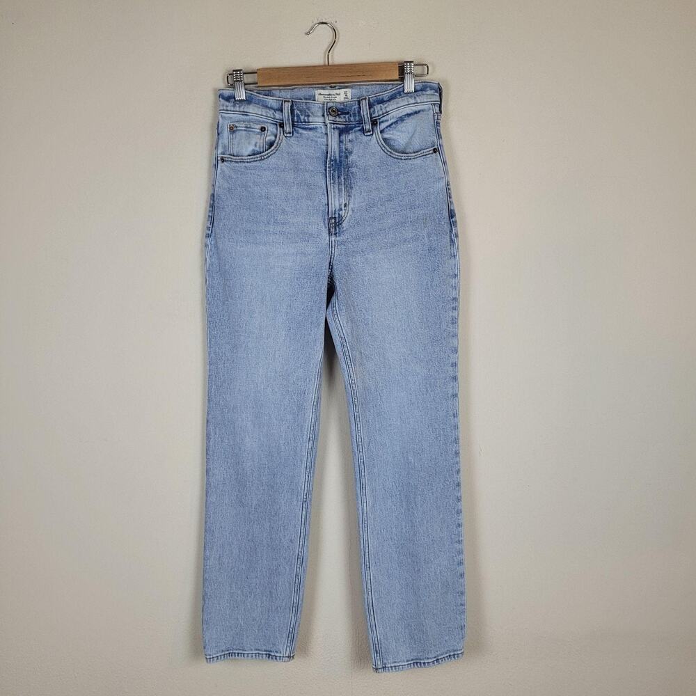 Abercrombie & Fitch Jeans 27 4 Long Light Blue Ankle Straight Ultra High Rise